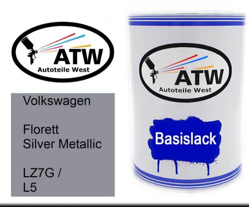 Volkswagen, Florett Silver Metallic, LZ7G / L5: 500ml Lackdose, von ATW Autoteile West.